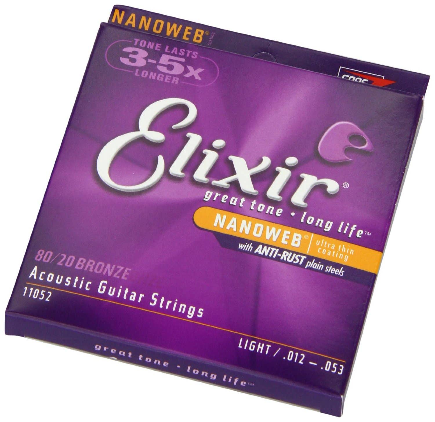 ELIXIR Nanoweb 80/20 Bronze Acoustic String Set - 12-53 - Light