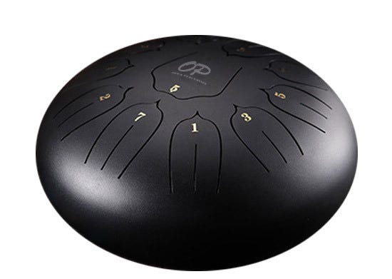 Opus Percussion 10" Metal 11-Note Tongue Drum - Black