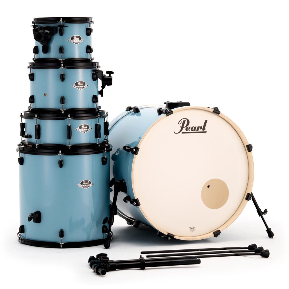 Pearl Limited Edition Export Fusion Plus Drum Kit - Daphne Blue / Black HW - One Only