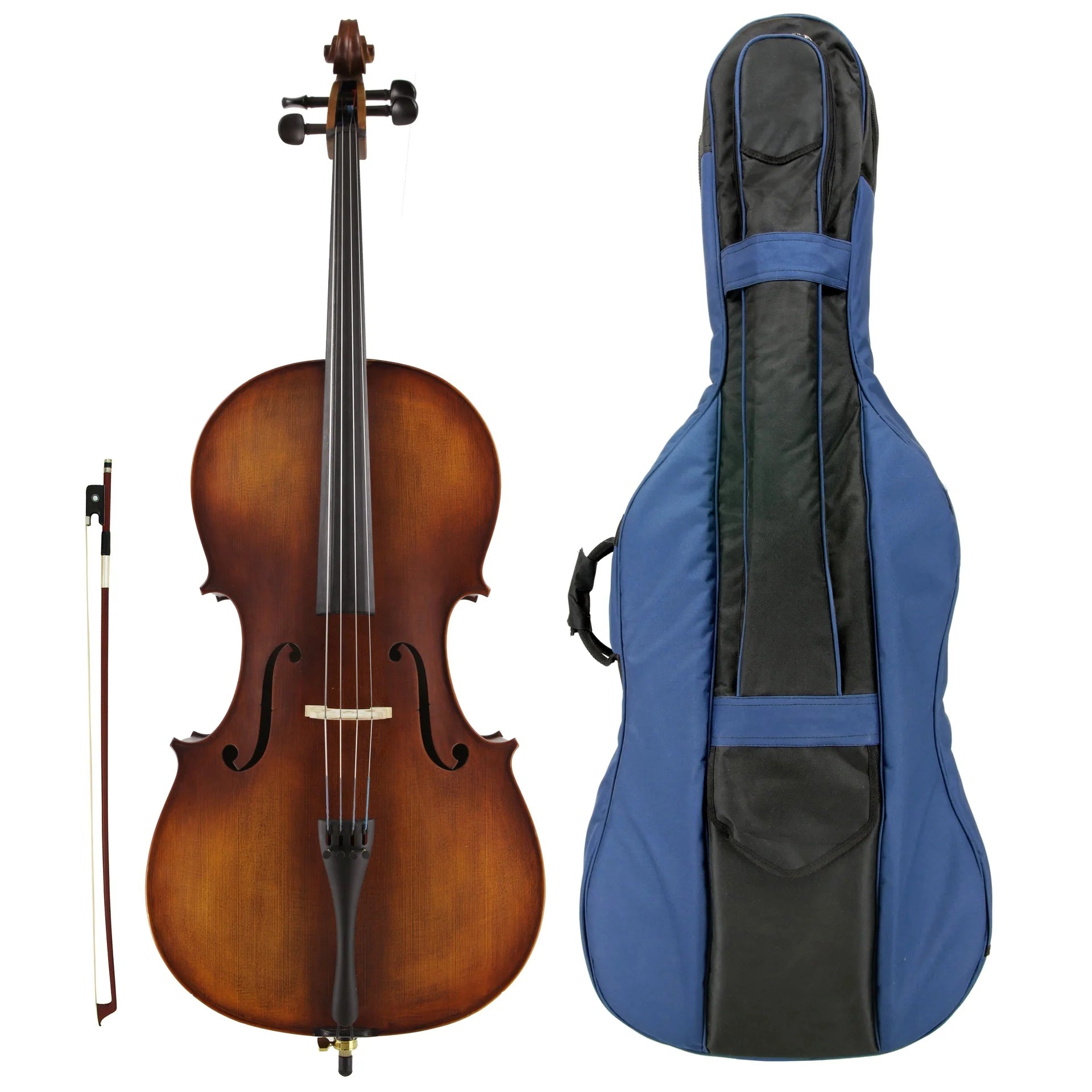 Kreisler #130 Beginner 4/4 Cello Outfit - Setup w/Larsen Aurora Strings