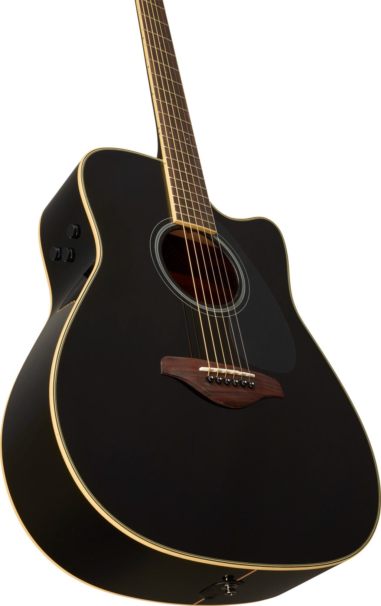Yamaha FGC-TA TransAcoustic Dreadnaught Guitar w/Cutaway - Black
