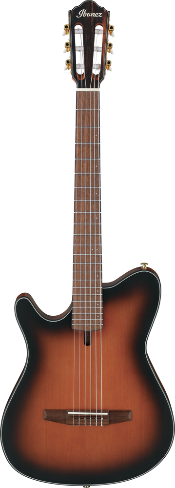 Ibanez FRH10N LH Nylon String Guitar - Left Handed - Brown Sunburst Flat