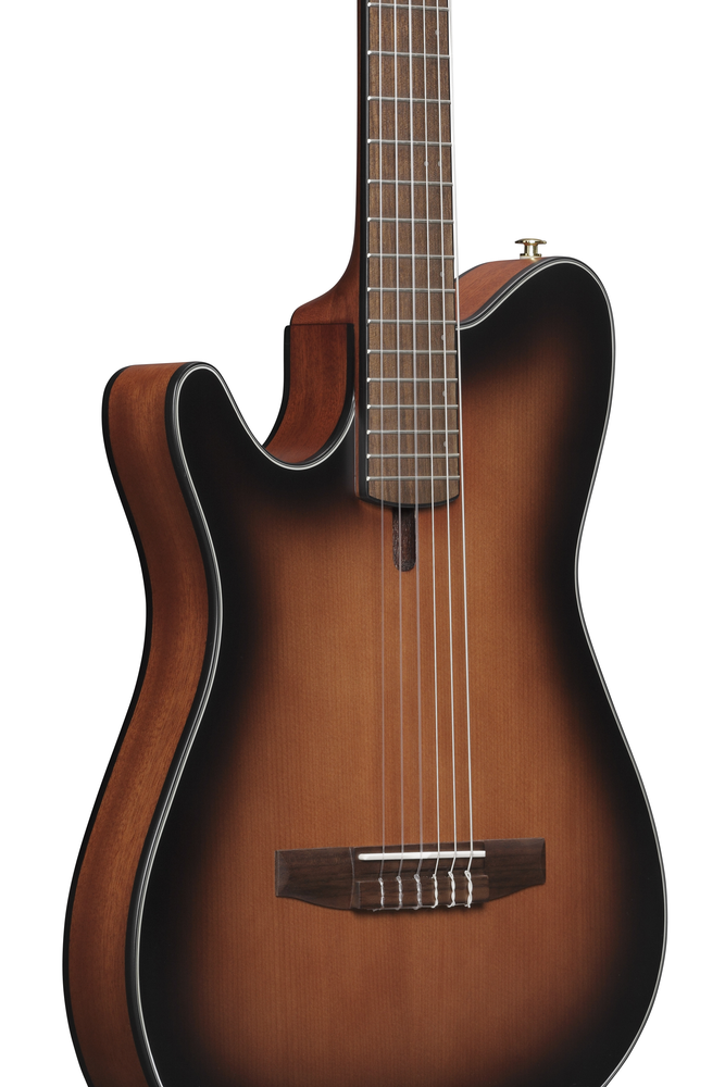 Ibanez FRH10N LH Nylon String Guitar - Left Handed - Brown Sunburst Flat