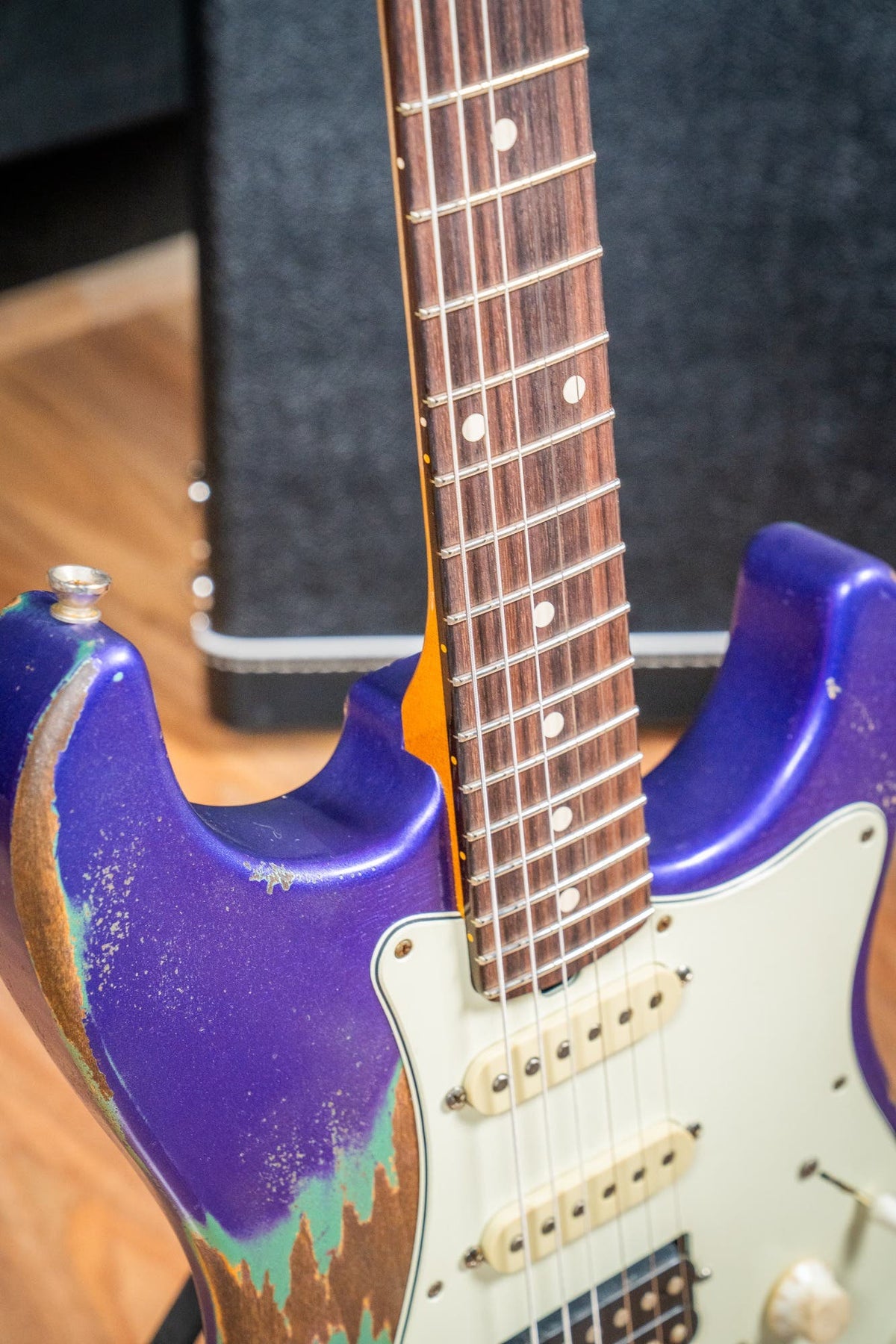 Friedman Vintage S HSS - Rosewood FB - Nitro Heavy Aged Purple Metallic Over Sage Green
