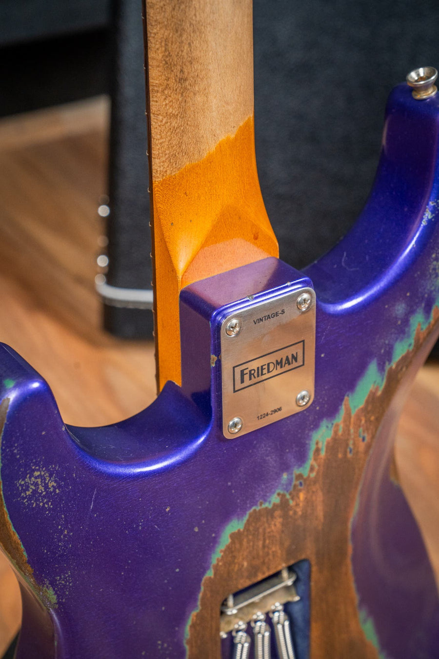 Friedman Vintage S HSS - Rosewood FB - Nitro Heavy Aged Purple Metallic Over Sage Green