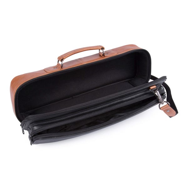 Gard Flute+Piccolo Case Cover - B&C foot - Leather Black w/ Tan Trim (GAFL161DMLN)