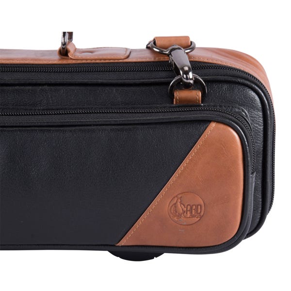 Gard Flute+Piccolo Case Cover - B&C foot - Leather Black w/ Tan Trim (GAFL161DMLN)