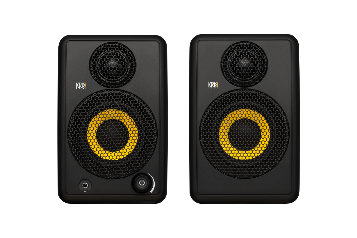 KRK GoAux3 Portable Studio Monitors w/Stands + Transport Bag