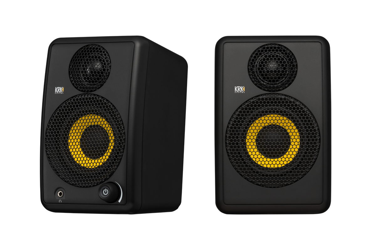 KRK GoAux3 Portable Studio Monitors w/Stands + Transport Bag