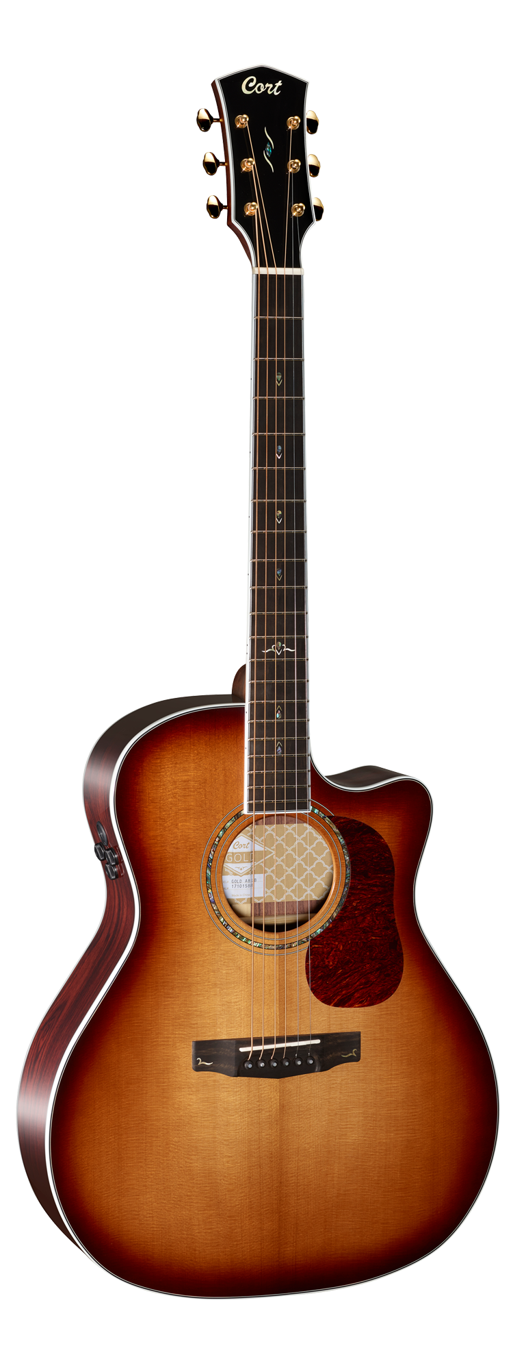 Cort Gold A8 Acoustic Electric Guitar w/Deluxe Soft Case - Light Burst (Limited)