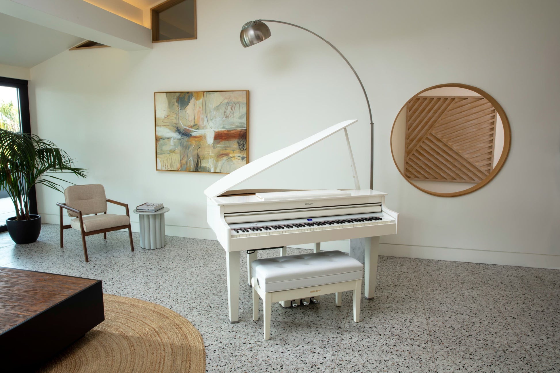 Roland GP6PW Mini Digital Grand Piano w/Bench - Polished White