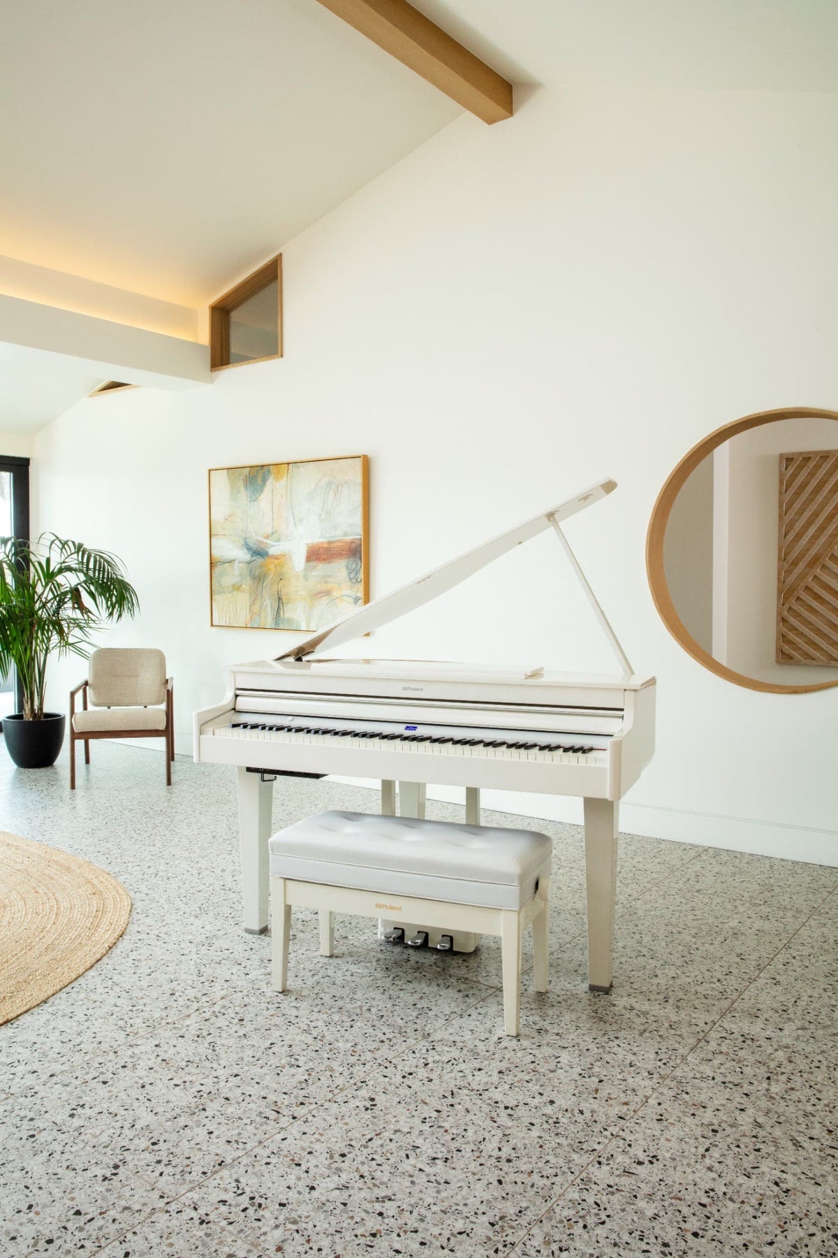 Roland GP6PW Mini Digital Grand Piano w/Bench - Polished White