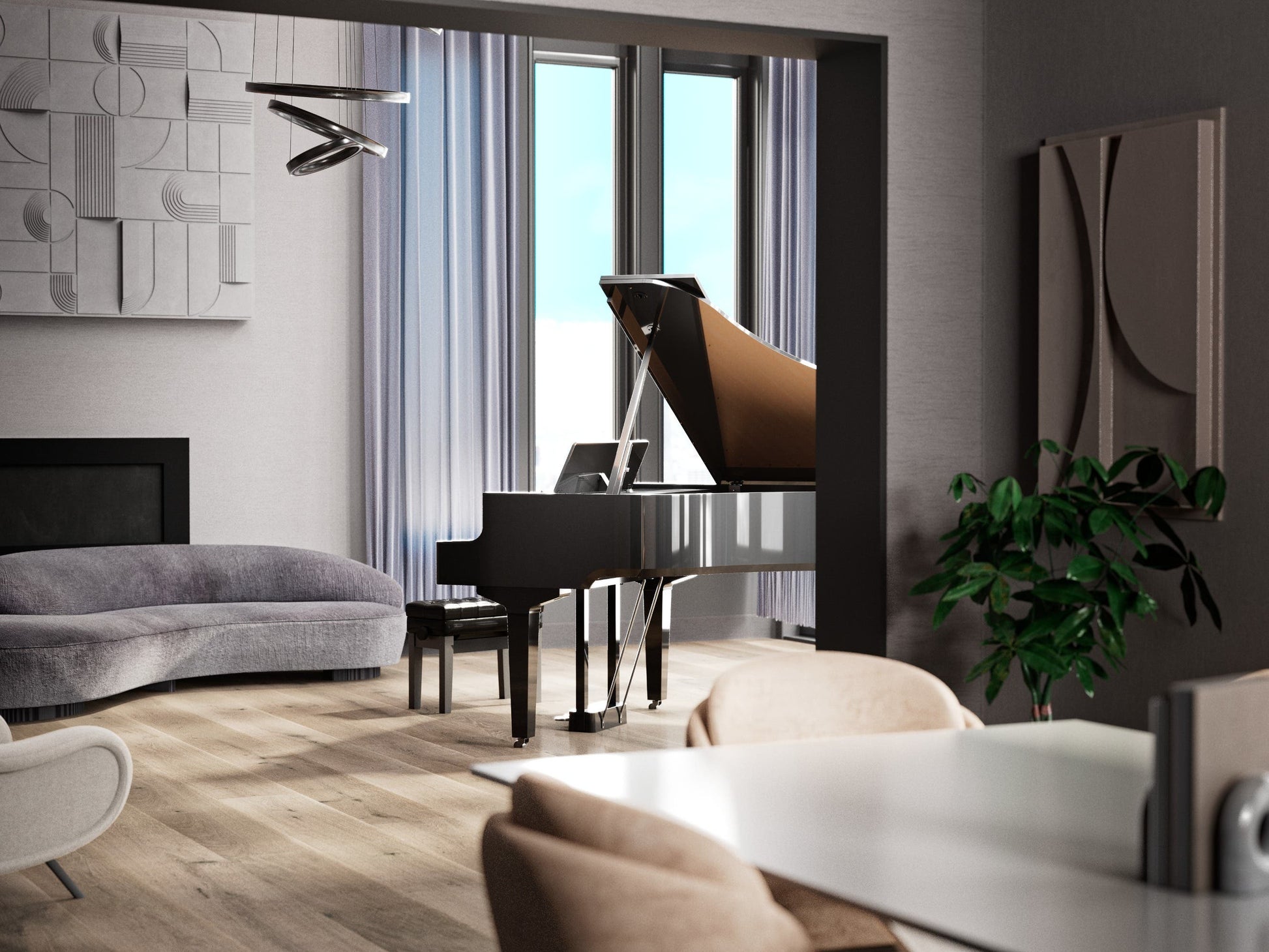 Roland GP9PE Digital Baby Grand Piano w/Matching Stool - Polished Ebony