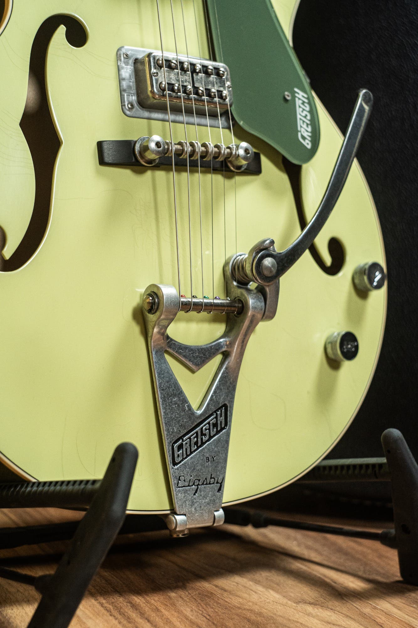 Gretsch USA G6118-R-CST Anniversary Relic Stephen Stern Masterbuilt - 2-Tone Smoke Green (#UC07030197) - Pre-Owned