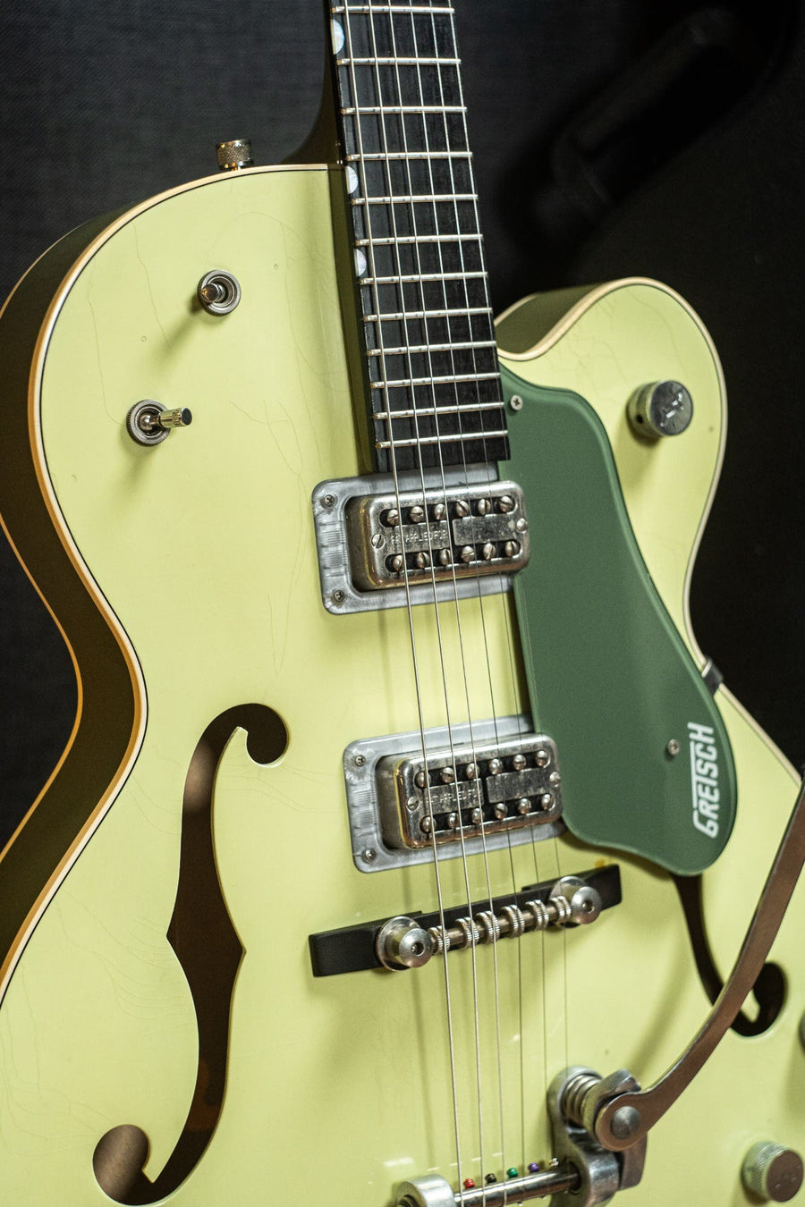 Gretsch USA G6118-R-CST Anniversary Relic Stephen Stern Masterbuilt - 2-Tone Smoke Green (#UC07030197) - Pre-Owned