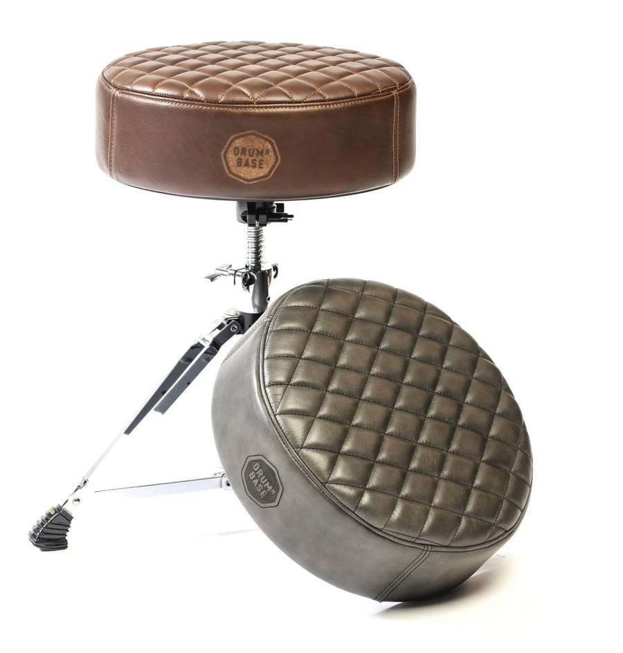 DRUMnBASE RLST GRY Gray Full Grain Leather Throne Seat (290197)
