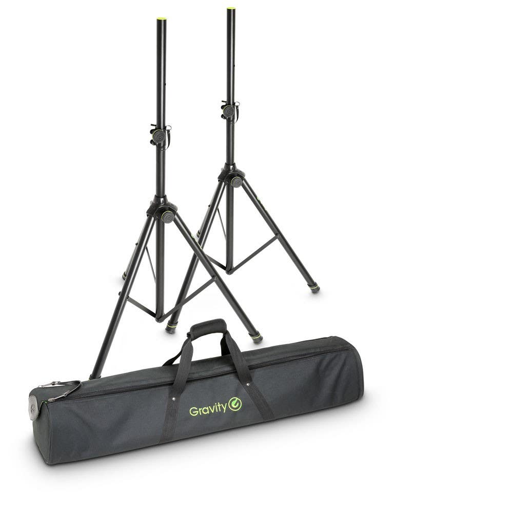 Gravity SS5211BSET1 Aluminium Speaker Stand Pair w/Carry Bag