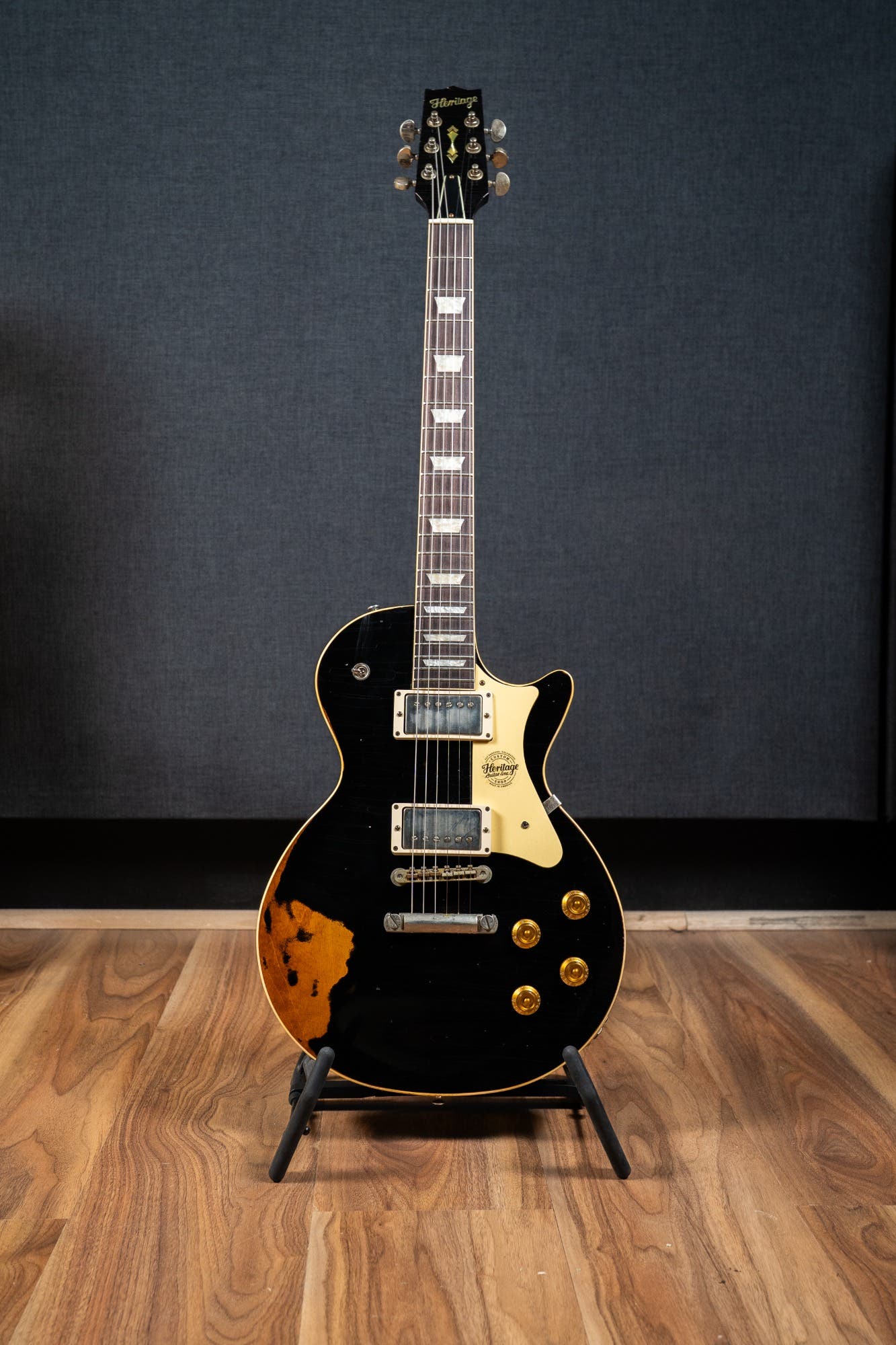 Heritage Custom Shop Factory Special H-150 Electric Guitar - Ebony over Dirty Lemon Burst (AA)