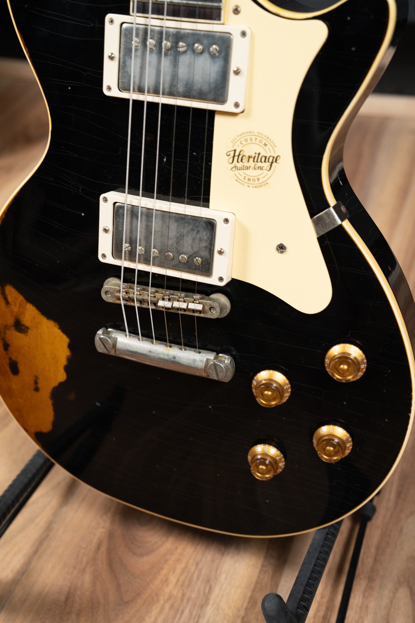 Heritage Custom Shop Factory Special H-150 Electric Guitar - Ebony over Dirty Lemon Burst (AA)