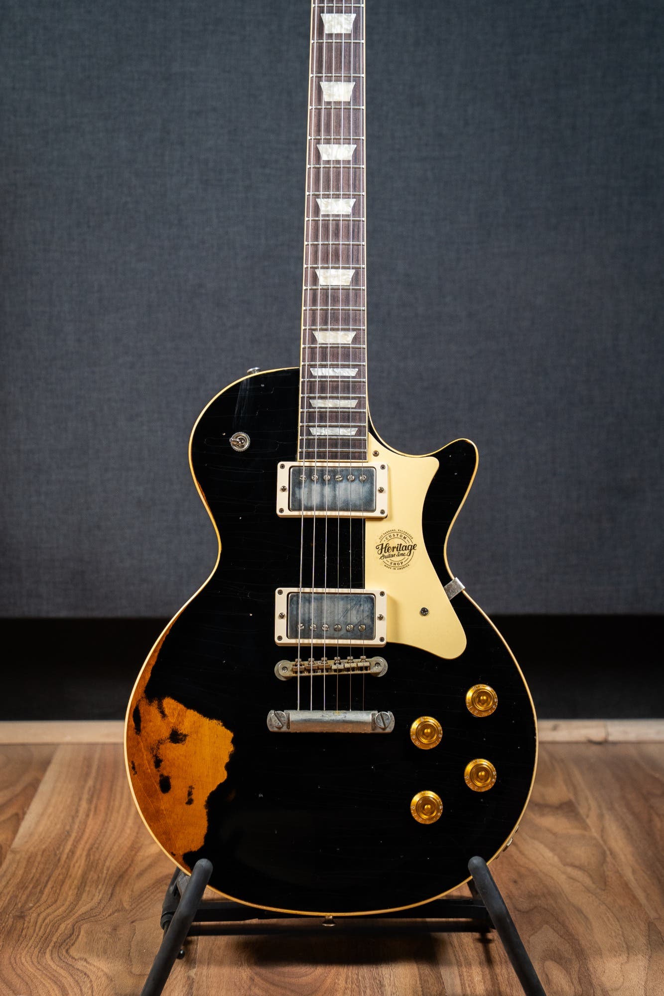 Heritage Custom Shop Factory Special H-150 Electric Guitar - Ebony over Dirty Lemon Burst (AA)