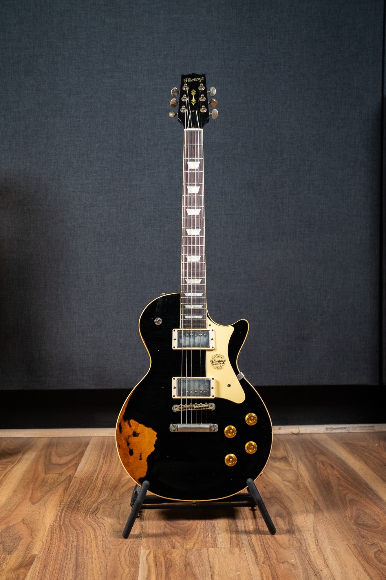 Heritage Custom Shop Factory Special H-150 Electric Guitar - Ebony over Dirty Lemon Burst (AA)