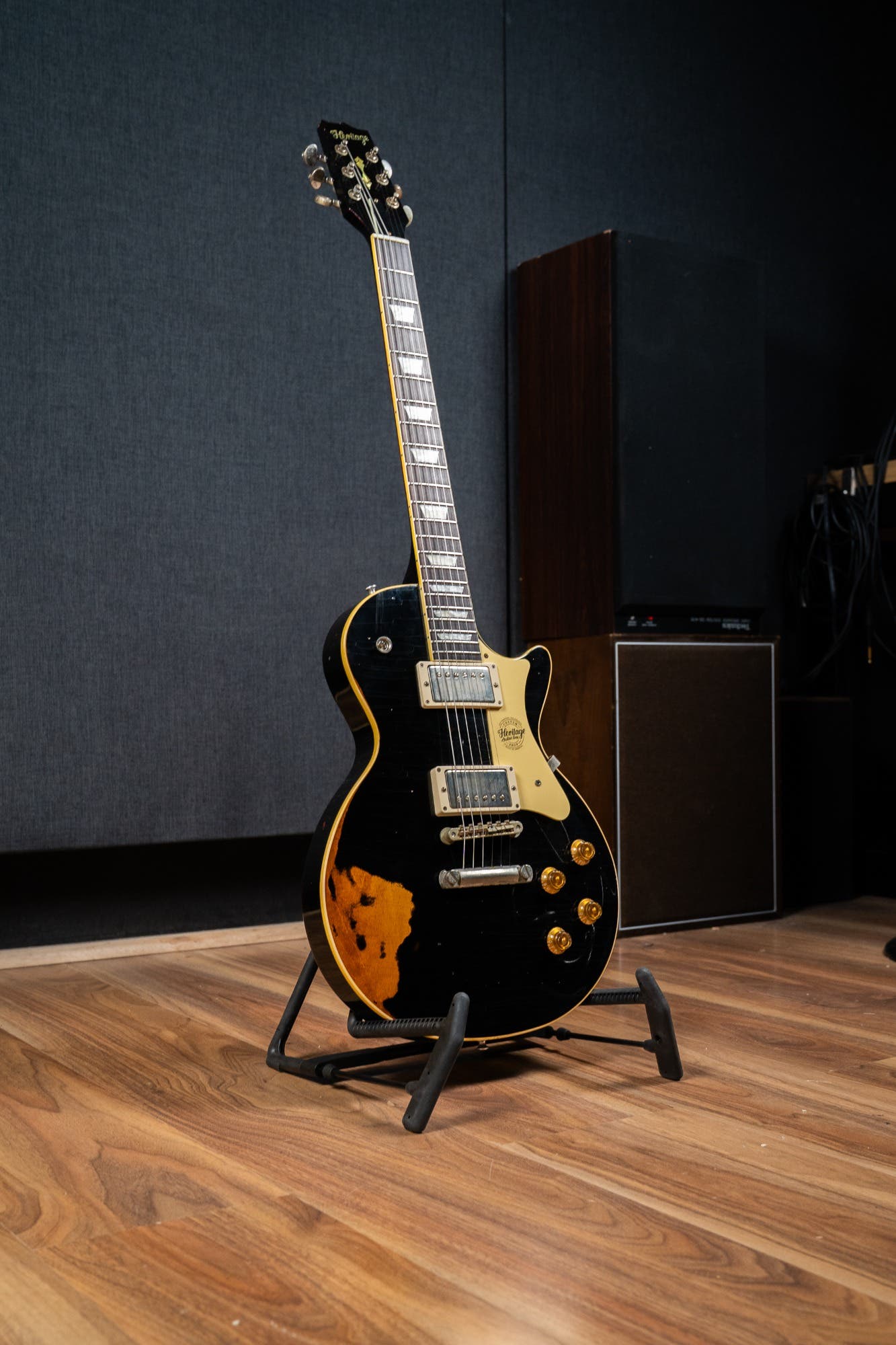 Heritage Custom Shop Factory Special H-150 Electric Guitar - Ebony over Dirty Lemon Burst (AA)