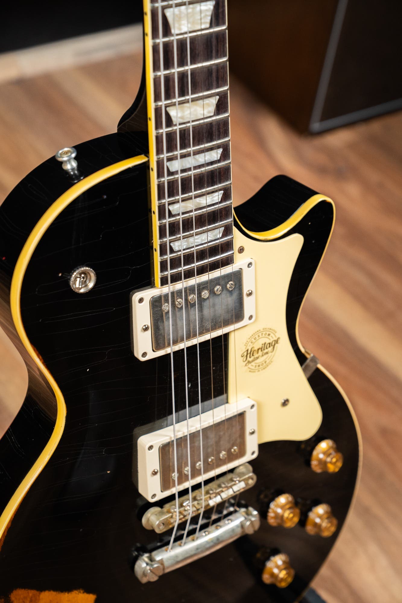 Heritage Custom Shop Factory Special H-150 Electric Guitar - Ebony over Dirty Lemon Burst (AA)