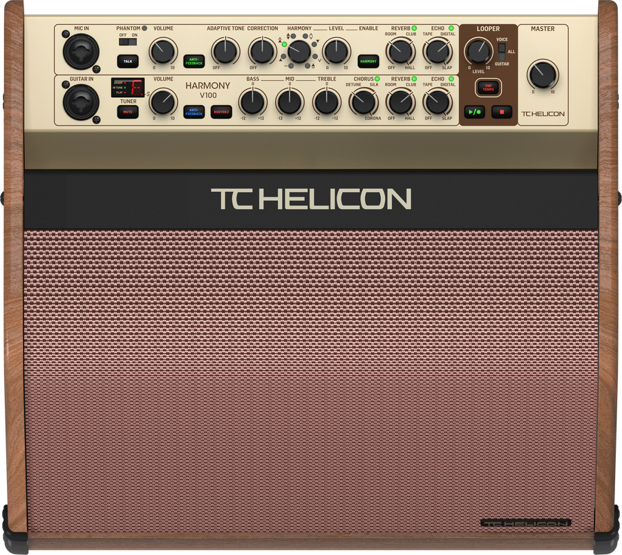TC Helicon Harmony V100 Acoustic Amplifier w/Built in Effects + Looper + Footswitch