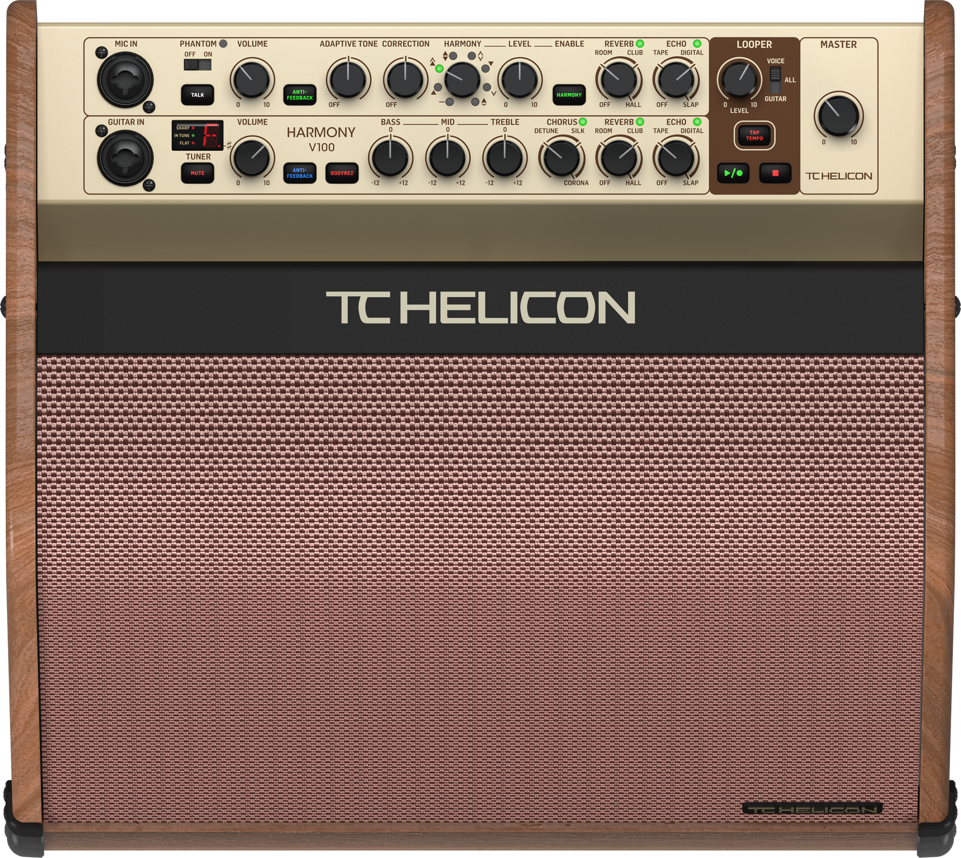 TC Helicon Harmony V100 Acoustic Amplifier w/Built in Effects + Looper + Footswitch