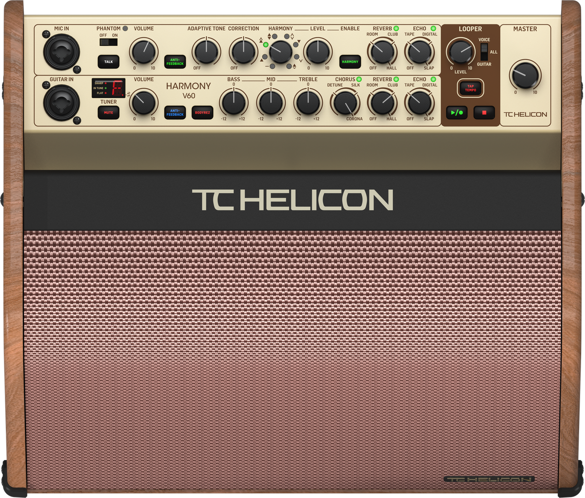 TC Helicon Harmony V60 Acoustic Amplifier w/Built in Effects + Looper + Footswitch