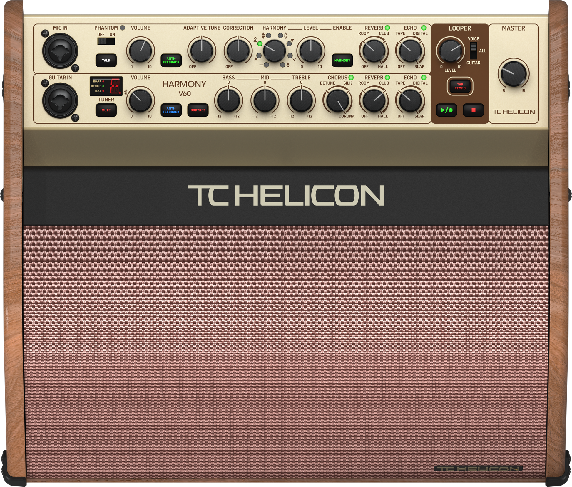 TC Helicon Harmony V60 Acoustic Amplifier w/Built in Effects + Looper + Footswitch