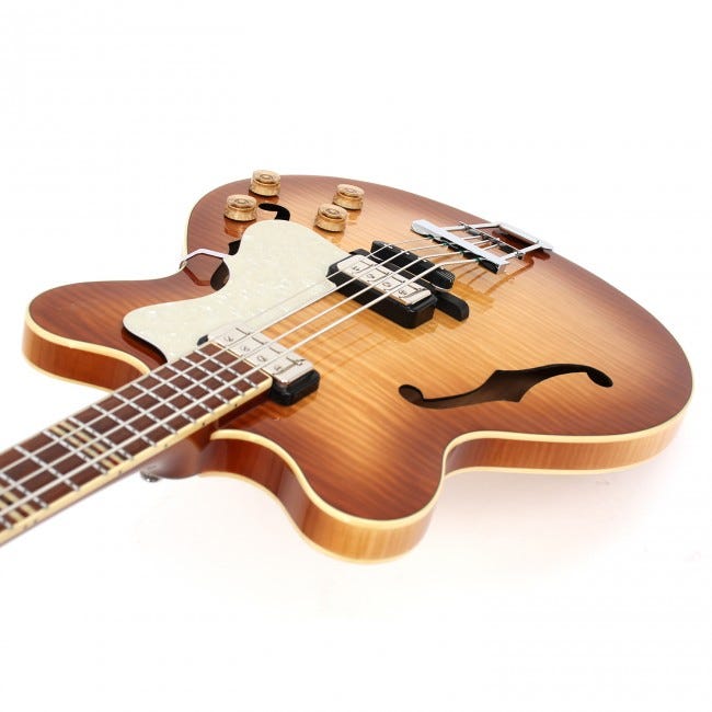 Hofner Verythin Bass CT Semi-Hollow Electric Bass - Sunburst
