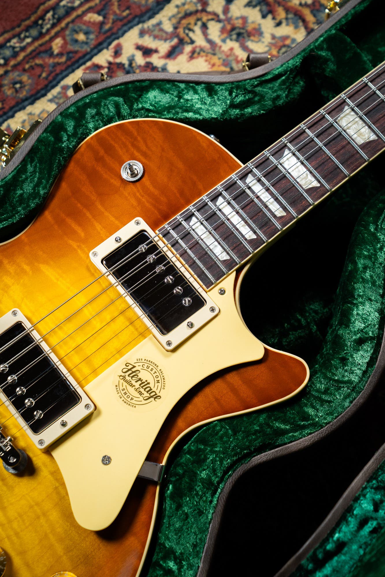 Heritage Custom Shop Factory Special H-150 Black Limba Electric Guitar - Honey Burst