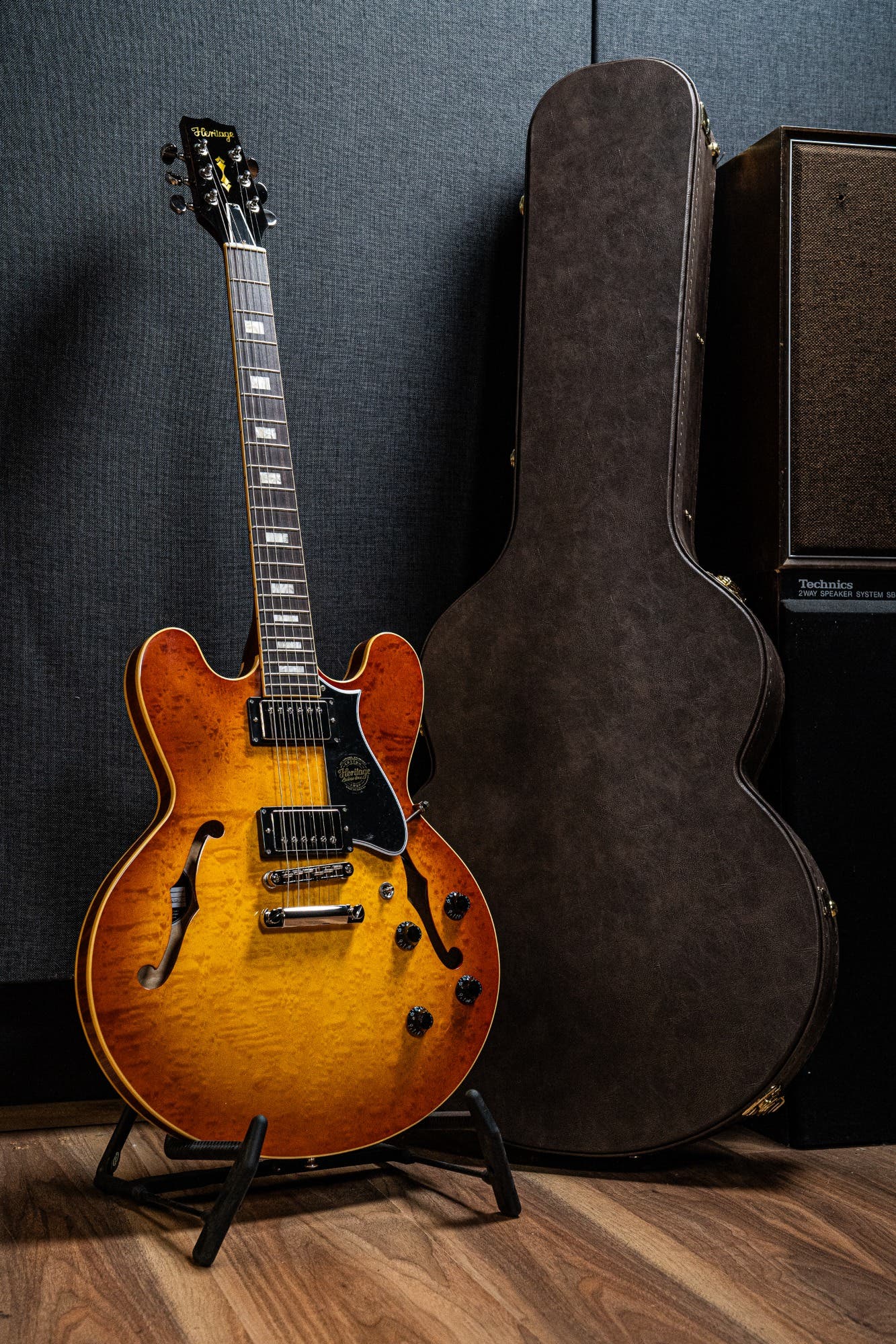 Heritage Custom Shop Core H-535 Blistered Maple Electric Guitar w/Case - Almond Sunburst