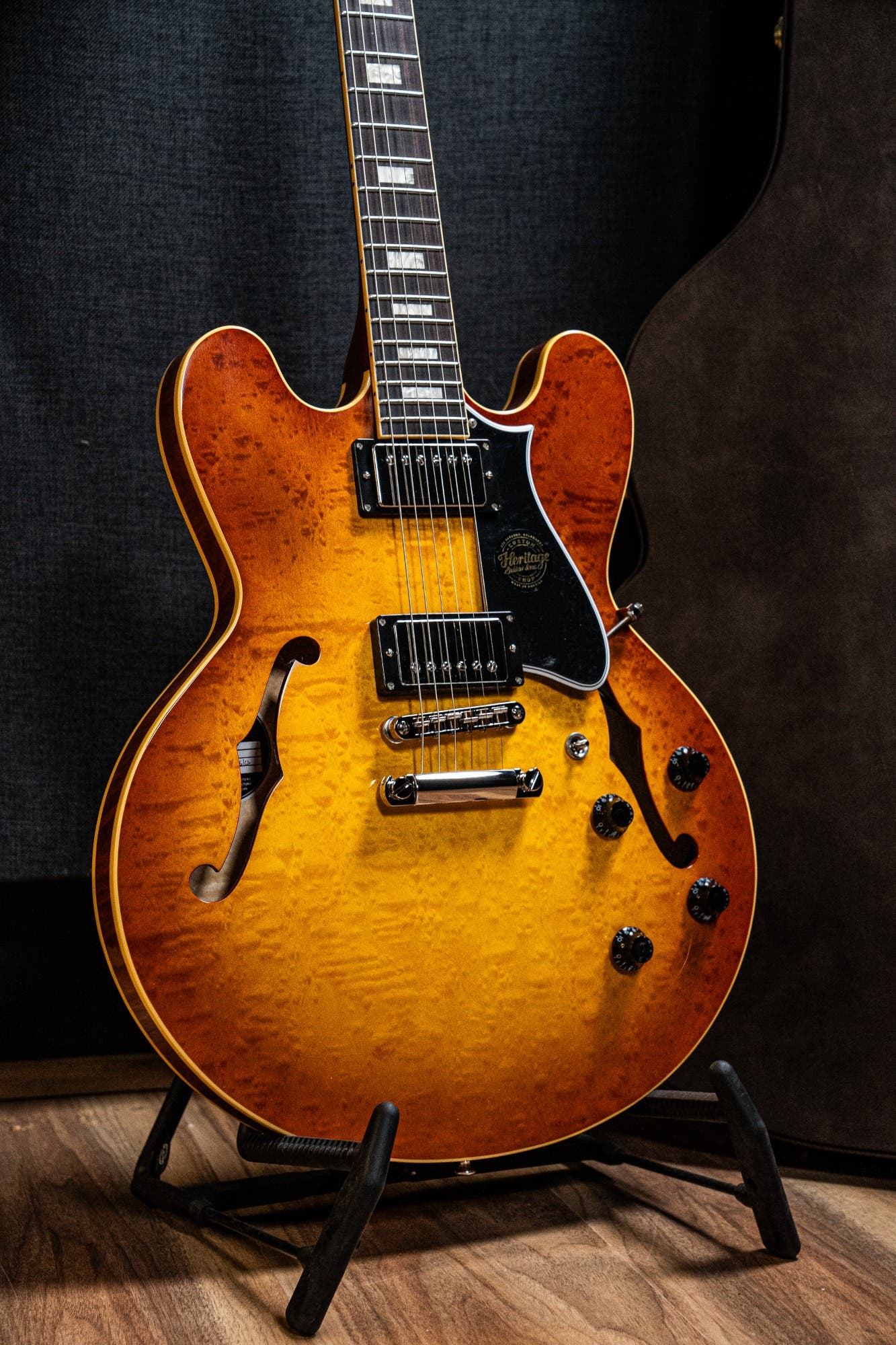 Heritage Custom Shop Core H-535 Blistered Maple Electric Guitar w/Case - Almond Sunburst