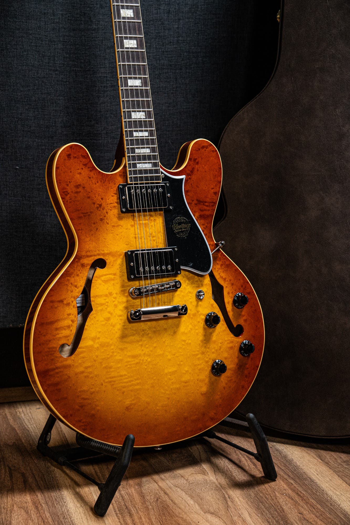 Heritage Custom Shop Core H-535 Blistered Maple Electric Guitar w/Case - Almond Sunburst