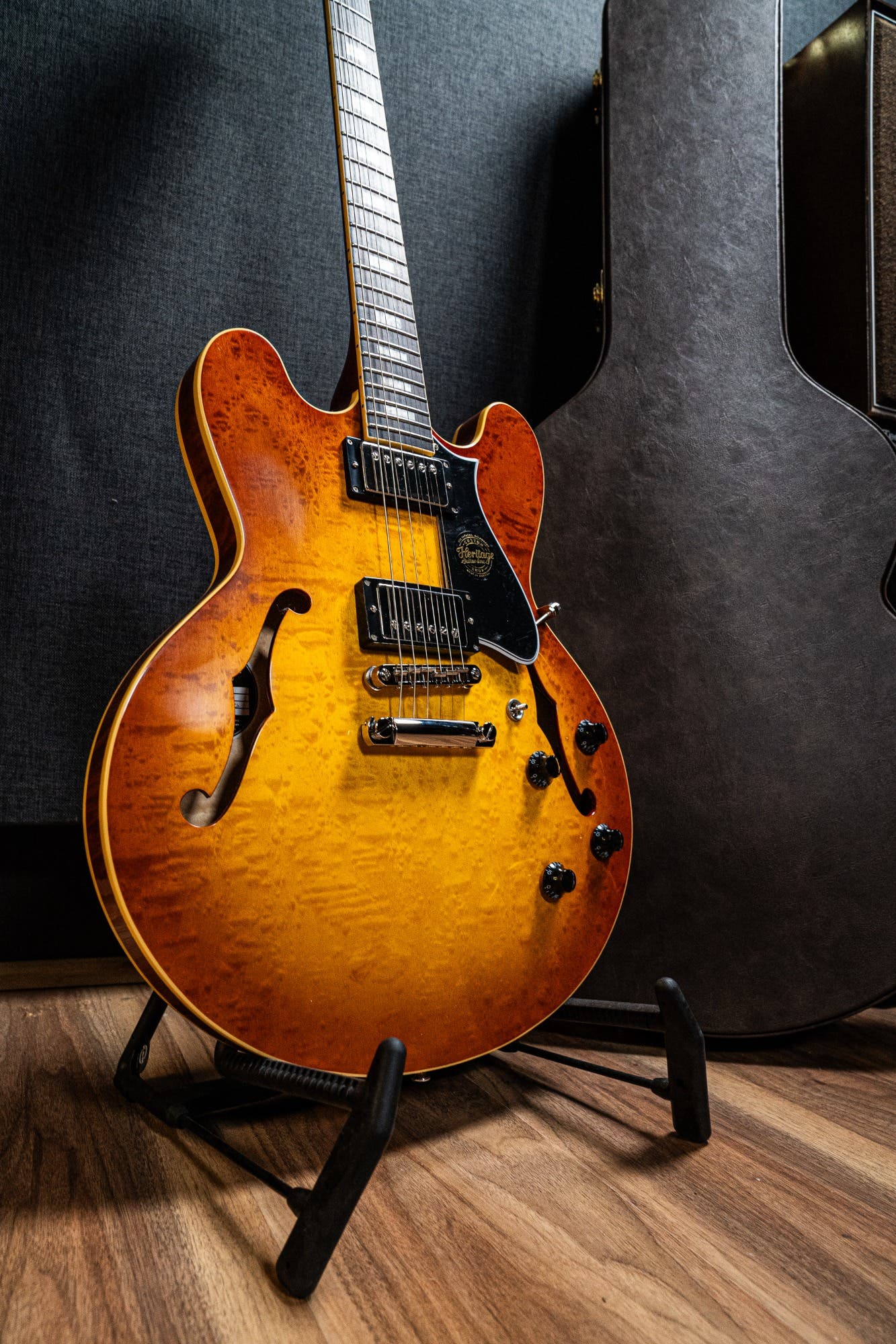 Heritage Custom Shop Core H-535 Blistered Maple Electric Guitar w/Case - Almond Sunburst