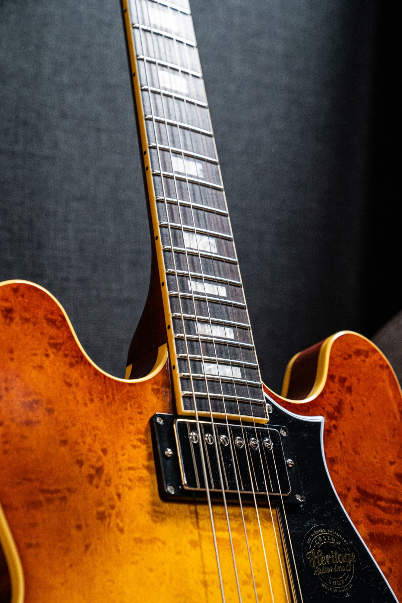 Heritage Custom Shop Core H-535 Blistered Maple Electric Guitar w/Case - Almond Sunburst