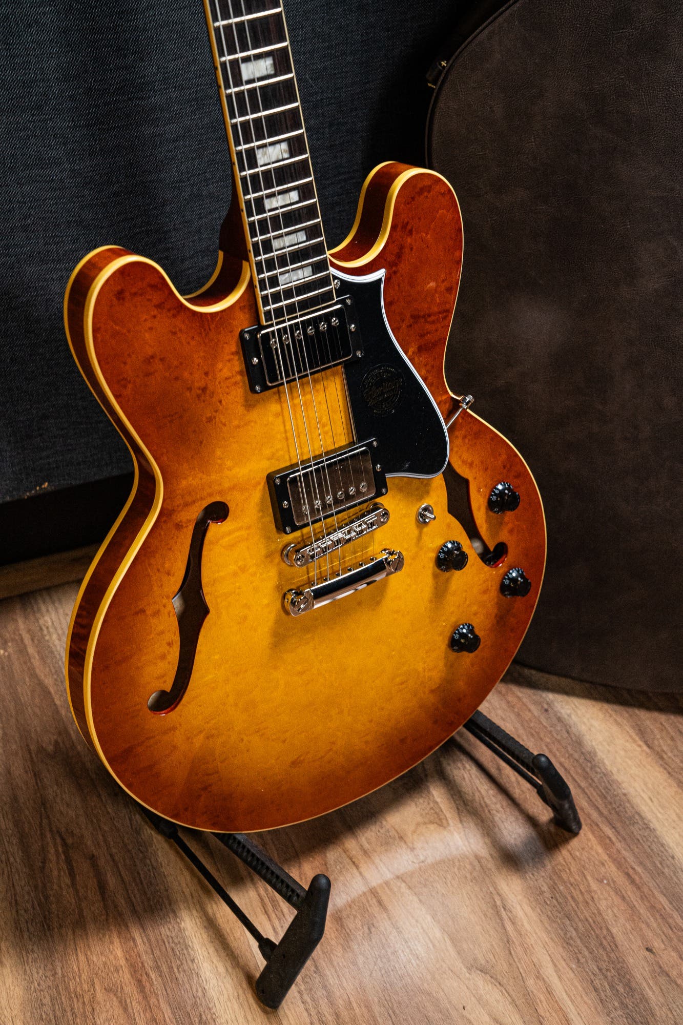 Heritage Custom Shop Core H-535 Blistered Maple Electric Guitar w/Case - Almond Sunburst