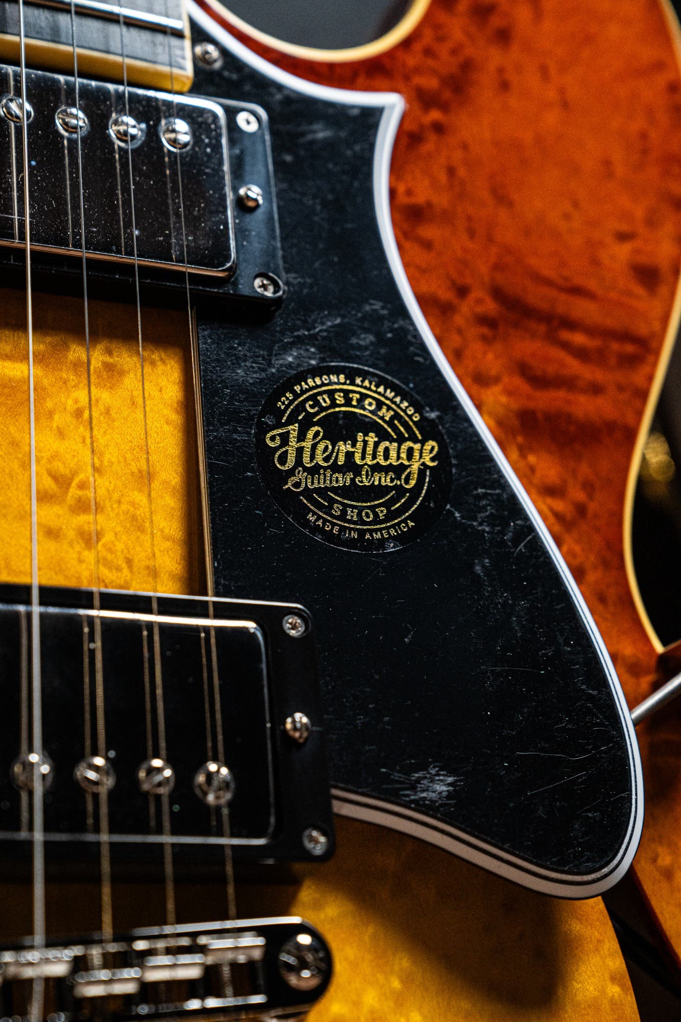 Heritage Custom Shop Core H-535 Blistered Maple Electric Guitar w/Case - Almond Sunburst