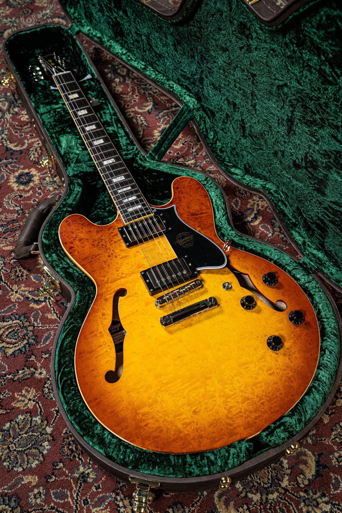 Heritage Custom Shop Core H-535 Blistered Maple Electric Guitar w/Case - Almond Sunburst