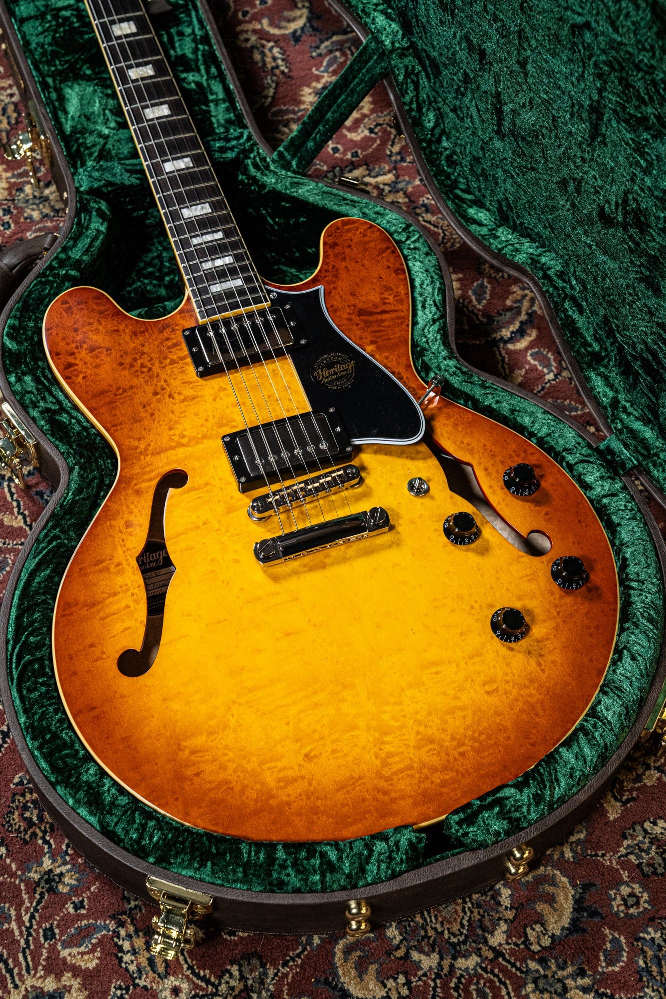 Heritage Custom Shop Core H-535 Blistered Maple Electric Guitar w/Case - Almond Sunburst