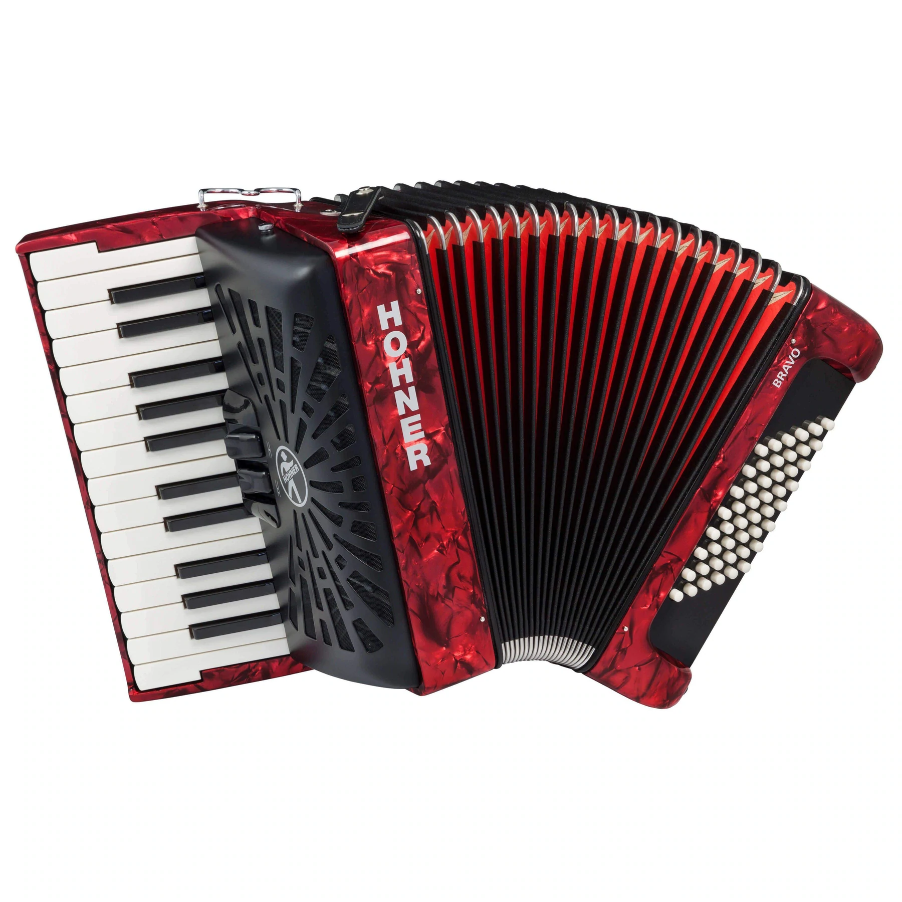 Hohner Bravo II 48 Bass Accordion w/Gigbag - Red