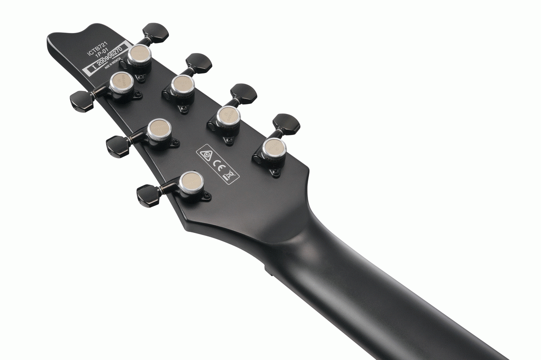 Ibanez Iron Label Iceman ICTB721 7-String Guitar w/Gigbag - Black Flat