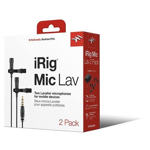 IK Multimedia iRig Mic Lav Lavalier Mic w/ Built-In Monitoring (2-Pack)