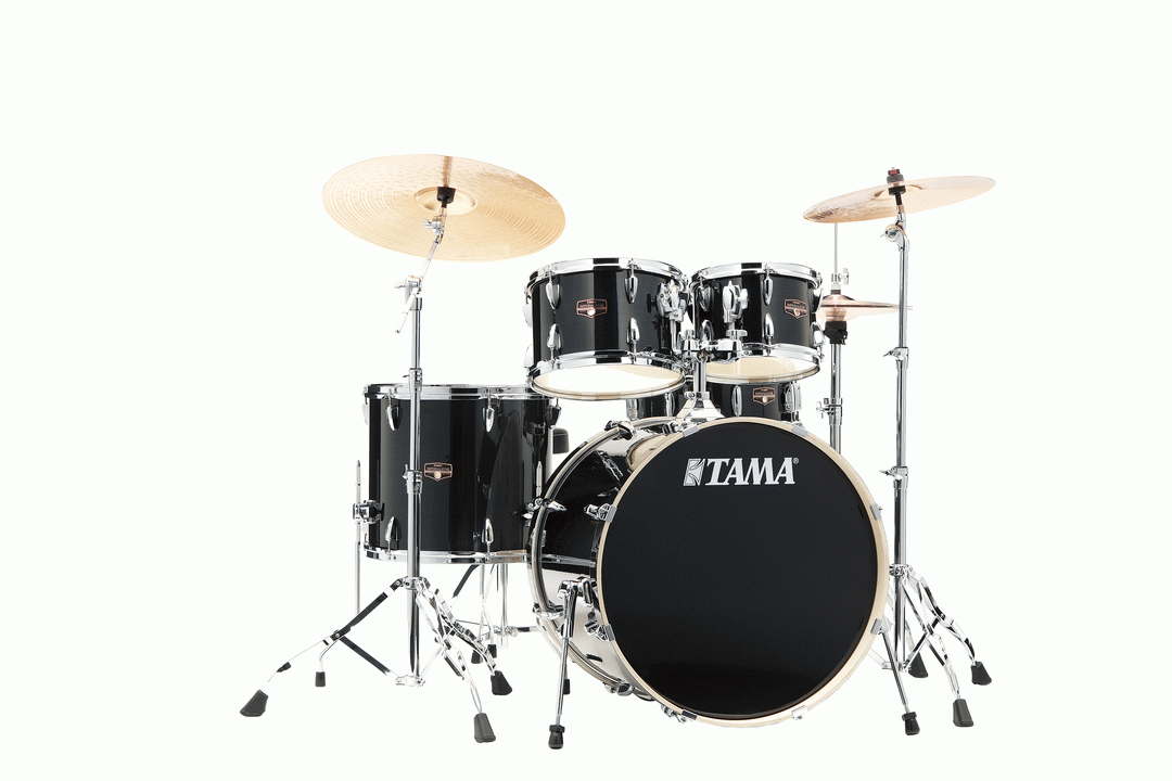 Tama IP52H6W  Imperialstar 5pc Drum Kit w/22" Bass Drum - HAIRLINE BLACK