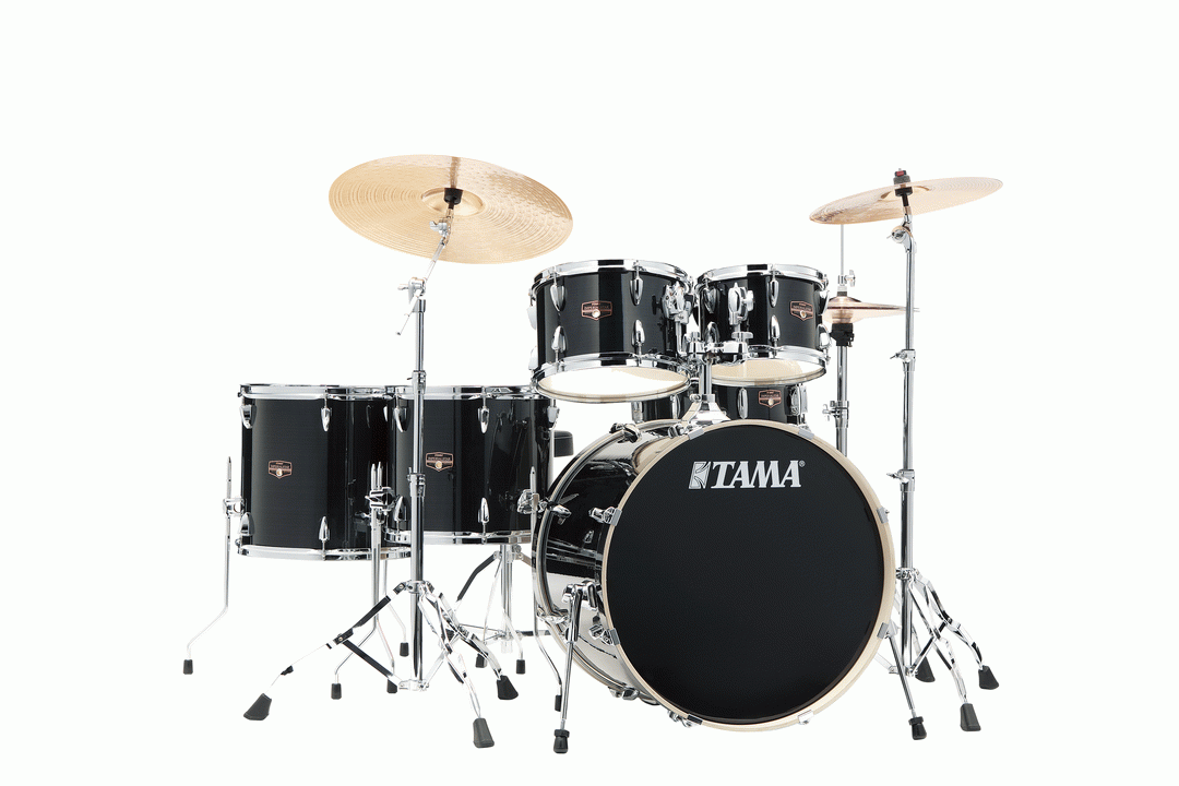 Tama IP62H6W  Imperialstar 6pc Drum Kit w/22" Bass Drum - HAIRLINE BLACK