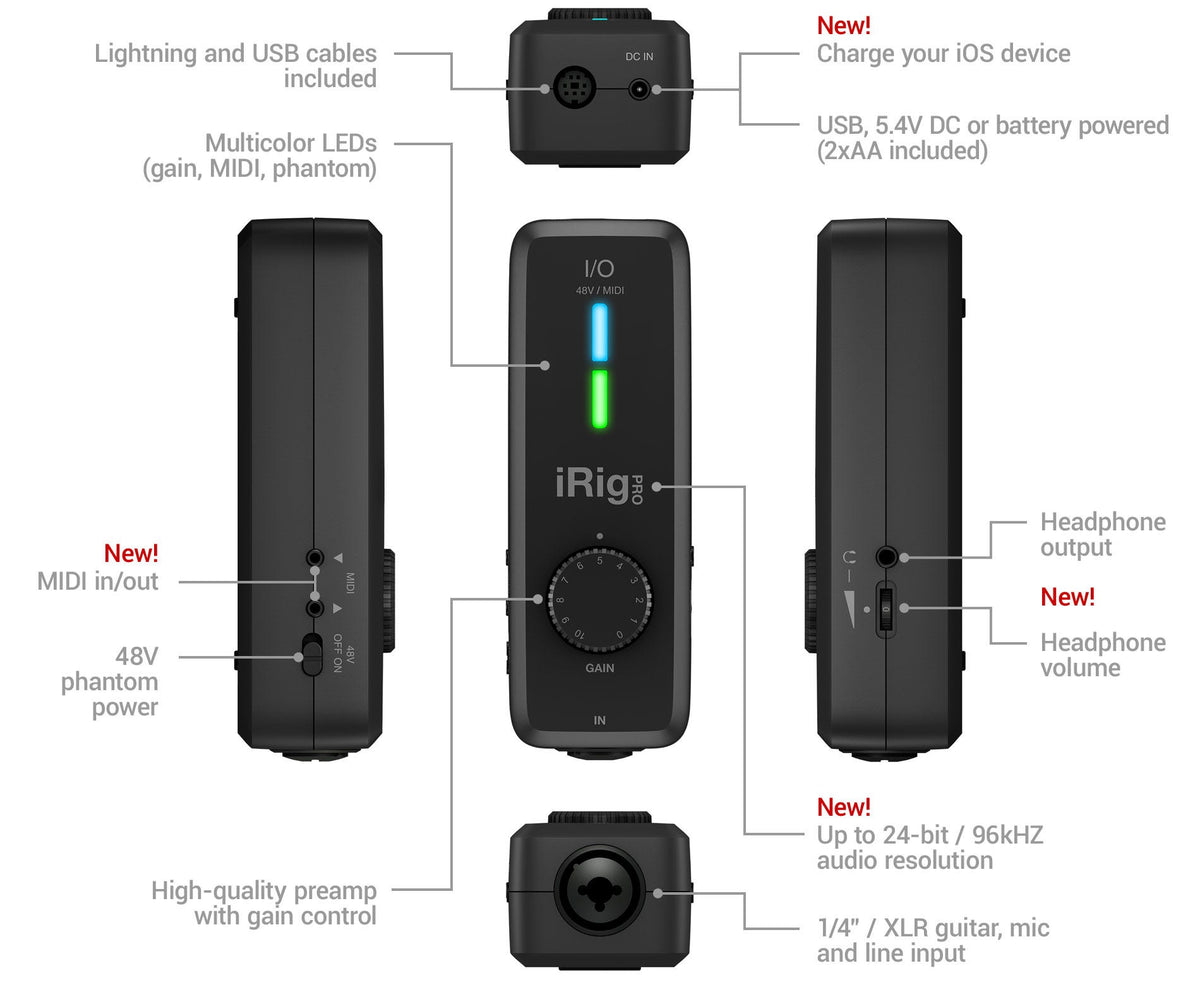 iK Multimedia iRig Pro I/O Mobile Interface