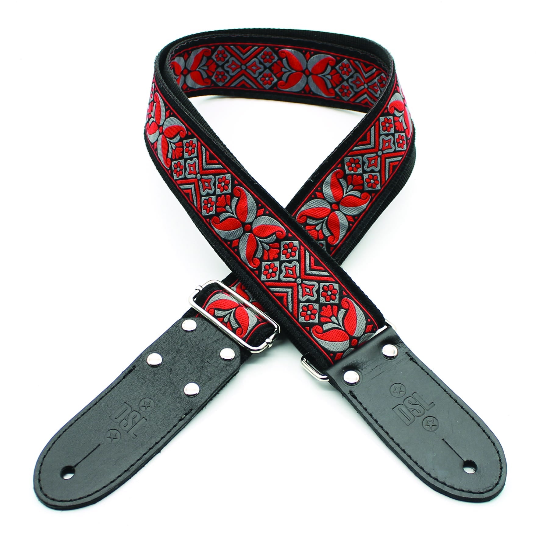 DSL 2" Jacquard Guitar Strap - DC Red