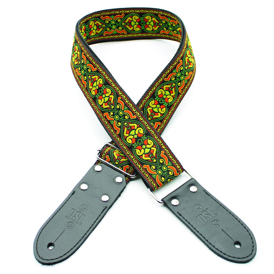 DSL 2" Jacquard Guitar Strap - DC Yellow